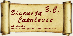 Bisenija Capulović vizit kartica